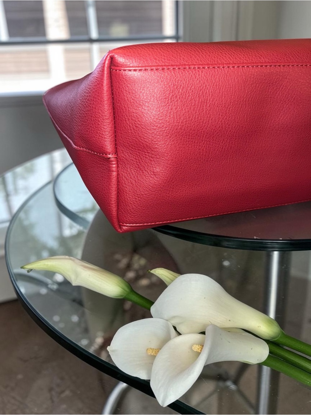 INC International Concepts Zoiey Tote Bag in Berry Red NWT with flaw - Picture 8 of 13